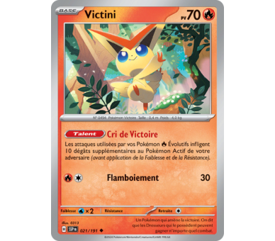 Victini  Pv 70 21/191 - Carte Peu Commune - Écarlate et Violet Étincelles Déferlantes