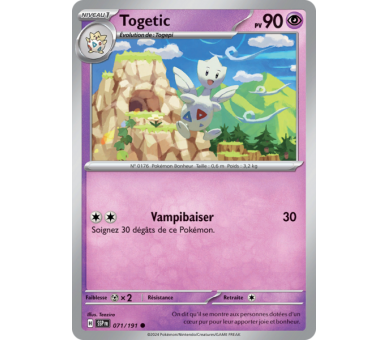 Togetic Pv 90 071/191 - Carte Commune Reverse - Écarlate et Violet Étincelles Déferlantes