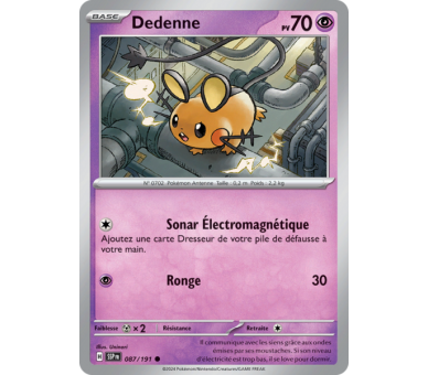 Dedenne Pv 70 087/191 - Carte Commune - Écarlate et Violet Étincelles Déferlantes