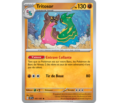 Tritosor Pv 130 107/191 - Carte Rare Holographique - Écarlate et Violet Étincelles Déferlantes