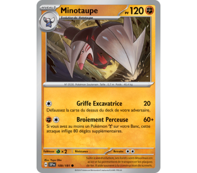 Minotaupe Pv 120 109/191 - Carte Commune Reverse - Écarlate et Violet Étincelles Déferlantes