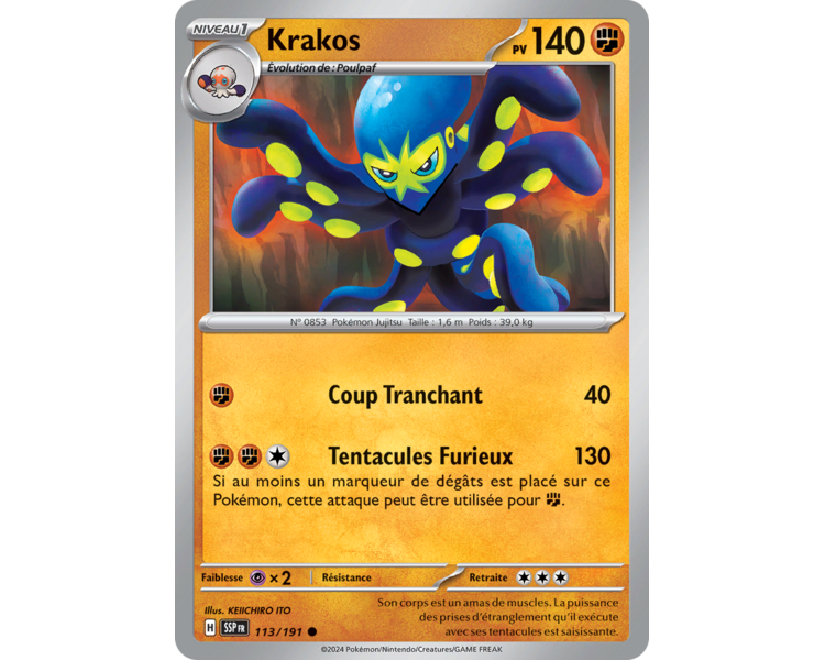 Krakos Pv 140 113/191 - Carte Commune Reverse - Écarlate et Violet Étincelles Déferlantes Krakos Pv 140 113/191 - Carte Commune Reverse - Écarlate et Violet Étincelles Déferlantes