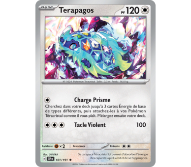 Terapagos Pv 120 161/191 - Carte Rare Reverse - Écarlate et Violet Étincelles Déferlantes