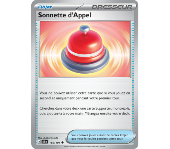 Objet Pokémon Sonnette d'Appel 165/191 - Carte Peu Commune - Écarlate et Violet Étincelles Déferlantes