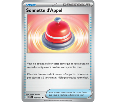 Objet Pokémon Sonnette d'Appel 165/191 - Carte Peu Commune - Écarlate et Violet Étincelles Déferlantes