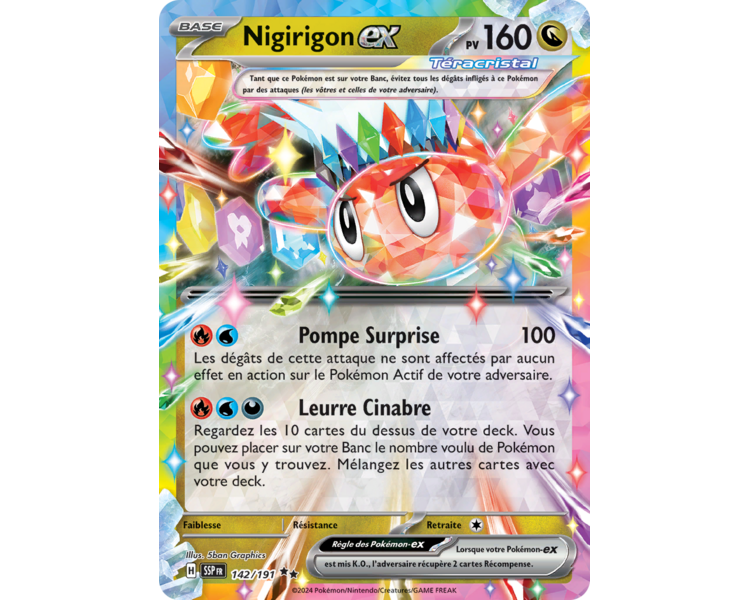 Nigirigon-ex Pv 160 142/191 - Carte Double Rare - Écarlate et Violet Étincelles Déferlantes