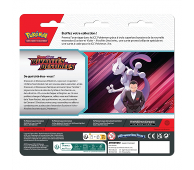 Blister Tripack Pokémon – EV10 Écarlate & Violet : Rivalités Destinées – Kangourex Promo
