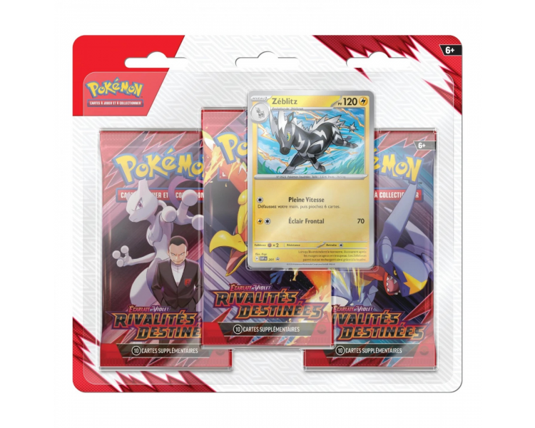 Blister Tripack Pokémon – EV10 Écarlate & Violet : Rivalités Destinées – Zéblitz Promo