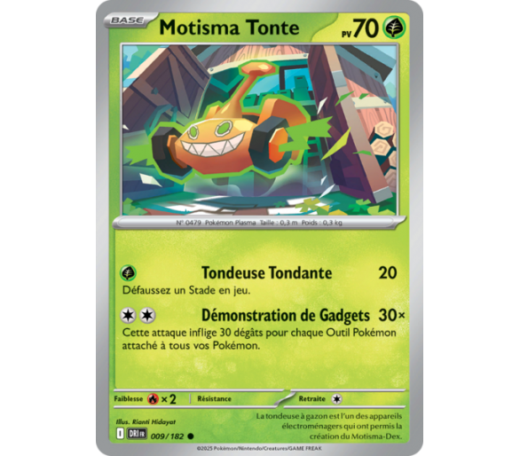 Motisma Tonte Pv  70 9/182 – Carte Commune Reverse – Écarlate et Violet Rivalités Destinées