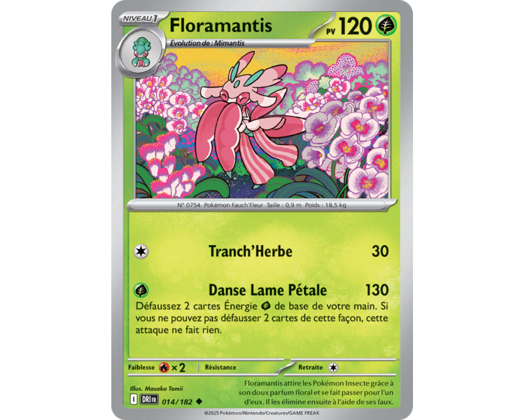 Floramantis Pv 120 14/182 - Carte Peu Commune - Écarlate et Violet Rivalités Destinées Floramantis Pv 120 14/182 - Carte Peu Commune - Écarlate et Violet Rivalités Destinées