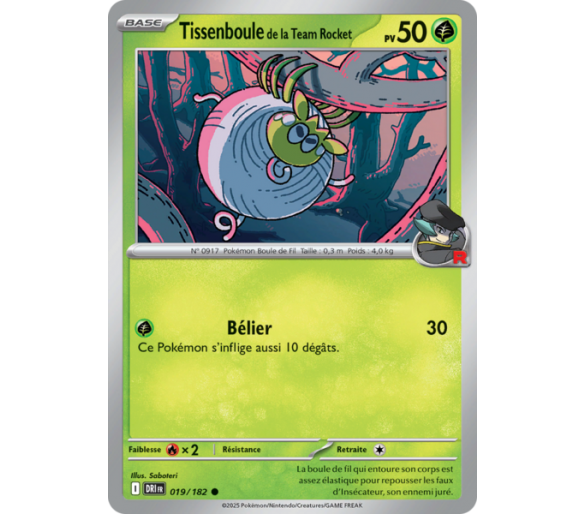 Tissenboule de la Team Rocket Pv  50 19/182 – Carte Commune – Écarlate et Violet Rivalités Destinées