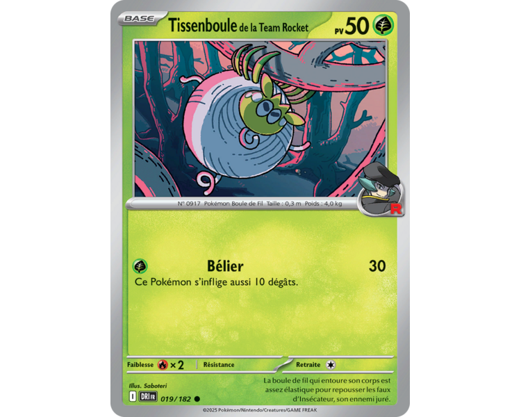 Tissenboule de la Team Rocket Pv 50 19/182 – Carte Commune – Écarlate et Violet Rivalités Destinées Tissenboule de la Team Rocket Pv 50 19/182 – Carte Commune – Écarlate et Violet Rivalités Destinées