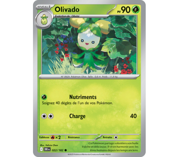 Olivado Pv  90 22/182 – Carte Commune Reverse – Écarlate et Violet Rivalités Destinées