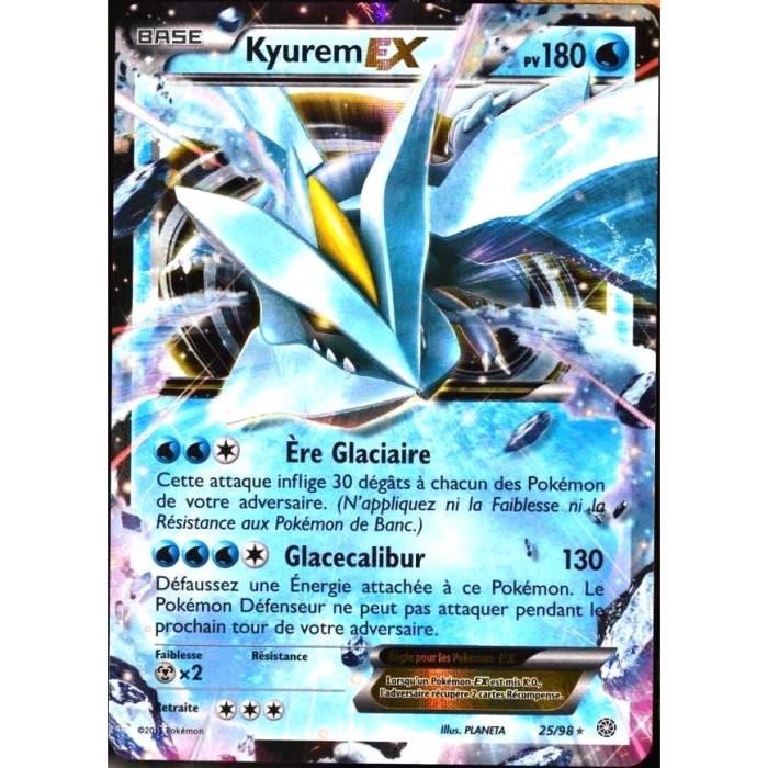 Carte Pokémon rare Kyurem EX holo full art Pv 180 - 25/98