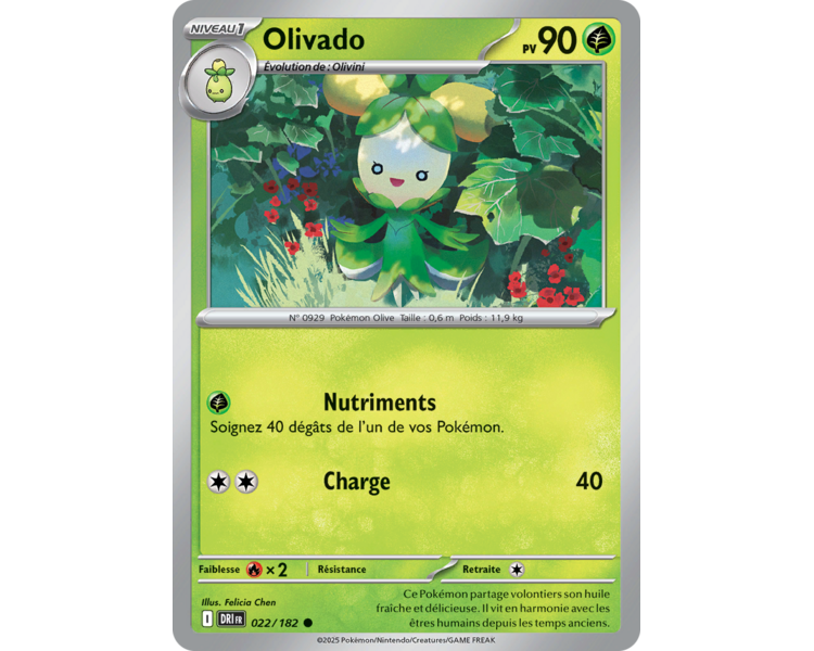 Olivado Pv 90 22/182 – Carte Commune Reverse – Écarlate et Violet Rivalités Destinées Olivado Pv 90 22/182 – Carte Commune Reverse – Écarlate et Violet Rivalités Destinées