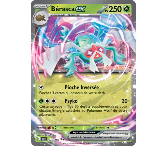 Bérasca‑ex 250 25/182 – Carte Pokémon‑ex Double Rare – Écarlate et Violet Rivalités Destinées