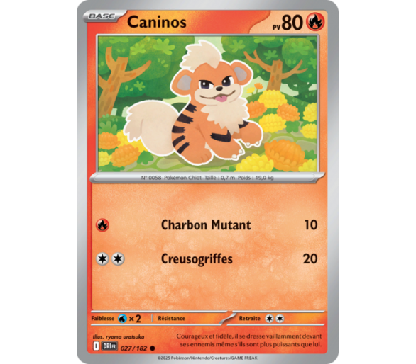Caninos Pv  80 27/182 – Carte Commune – Écarlate et Violet Rivalités Destinées