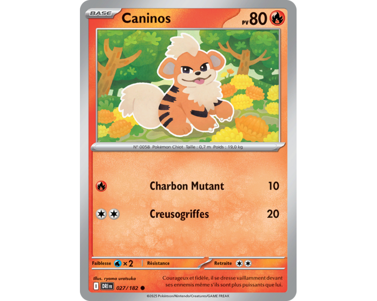 Caninos Pv 80 27/182 – Carte Commune – Écarlate et Violet Rivalités Destinées Caninos Pv 80 27/182 – Carte Commune – Écarlate et Violet Rivalités Destinées