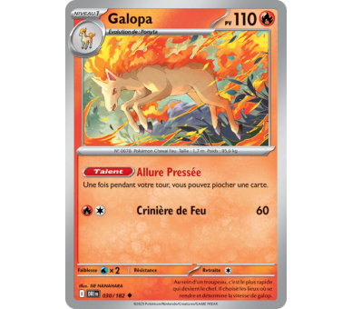 Galopa Pv 110 30/182 - Carte Peu Commune Reverse - Écarlate et Violet Rivalités Destinées