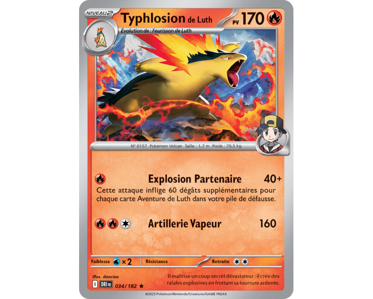 Typhlosion de Luth Pv 170 34/182 – Carte Rare Holographique – Écarlate et Violet Rivalités Destinées