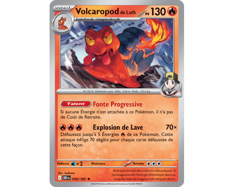 Volcaropod de Luth Pv 130 36/182 – Carte Rare Holographique – Écarlate et Violet Rivalités Destinées