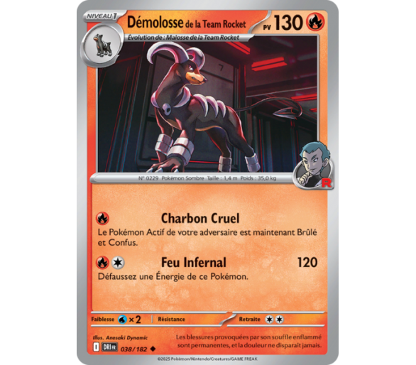 Démolosse de la Team Rocket Pv 130 38/182 - Carte Peu Commune - Écarlate et Violet Rivalités Destinées