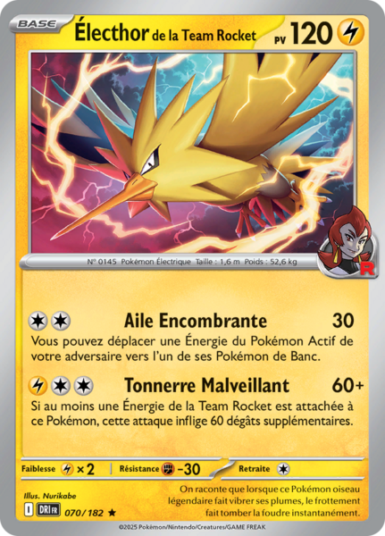 lecthor de la Team Rocket Pv 120 70/182 - Carte Rare Holographique -  carlate et Violet Rivalits Destines