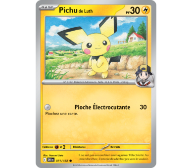 Pichu de Luth Pv 30 71/182 – Carte Commune Reverse – Écarlate et Violet Rivalités Destinées