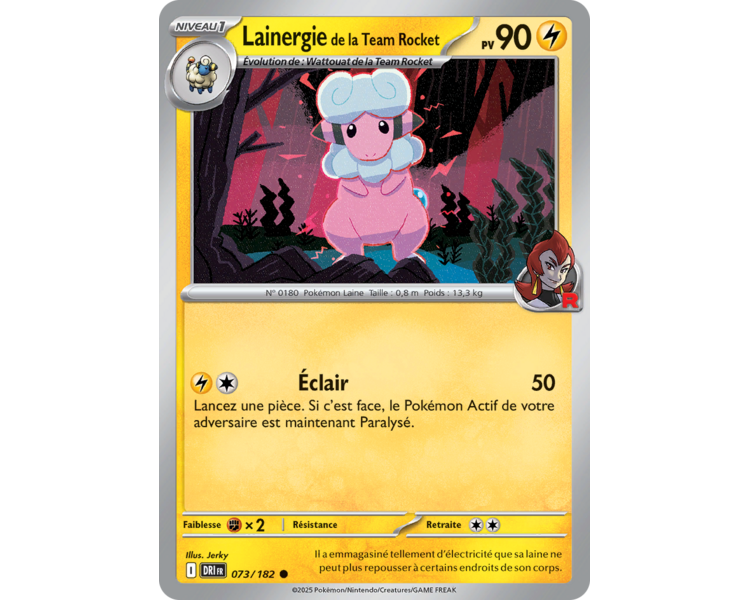 Lainergie de la Team Rocket Pv 90 73/182 – Carte Commune Reverse – Écarlate et Violet Rivalités Destinées