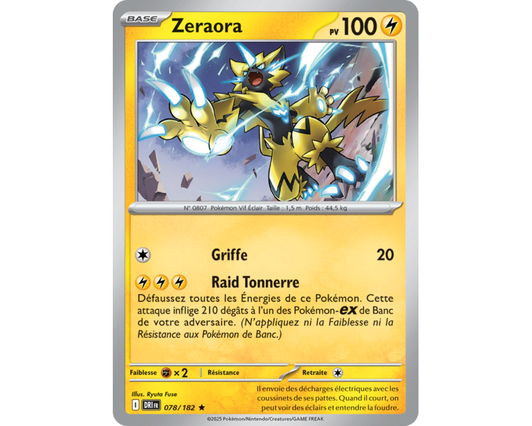 Zeraora Pv 100 78/182 - Carte Rare Holographique - Écarlate et Violet Rivalités Destinées