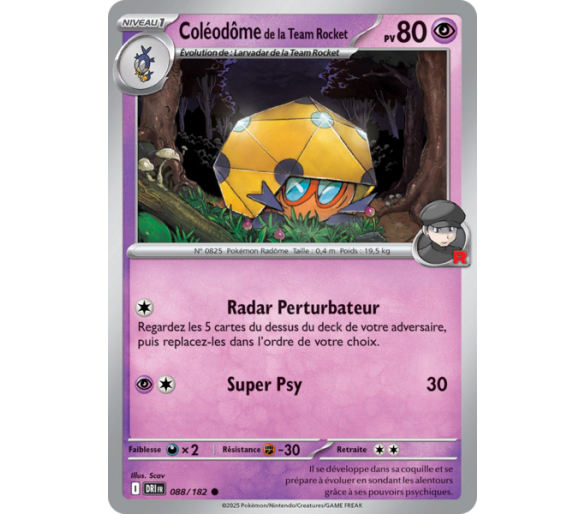 Coléodôme de la Team Rocket Pv 80 88/182 – Carte Commune Reverse – Écarlate et Violet Rivalités Destinées