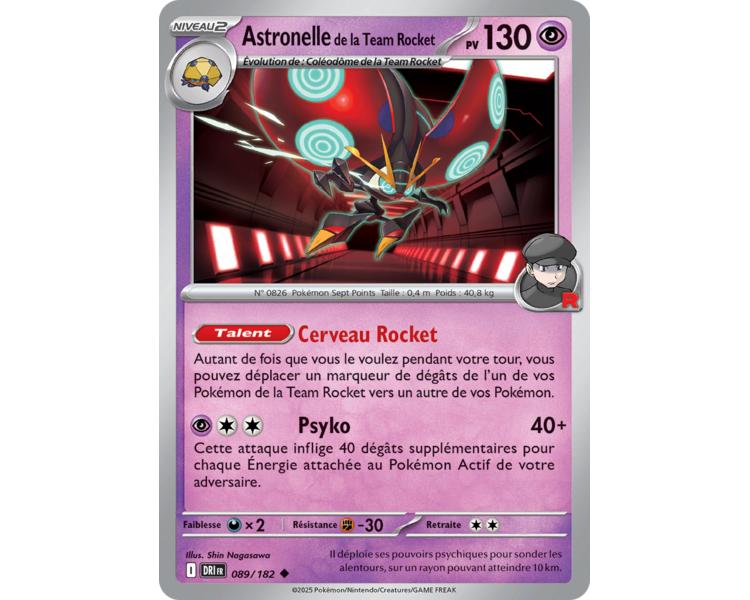 Astronelle de la Team Rocket Pv 130 89/182 - Carte Peu Commune - Écarlate et Violet Rivalités Destinées Astronelle de la Team Rocket Pv 130 89/182 - Carte Peu Commune - Écarlate et Violet Rivalités Destinées