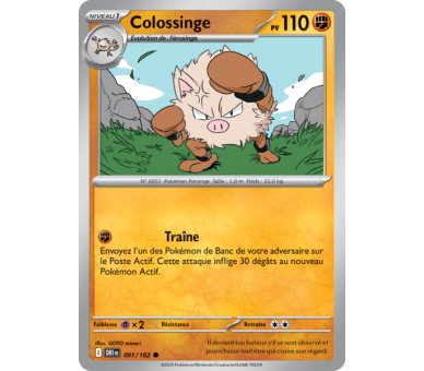 Colossinge Pv 110 91/182 – Carte Commune Reverse – Écarlate et Violet Rivalités Destinées