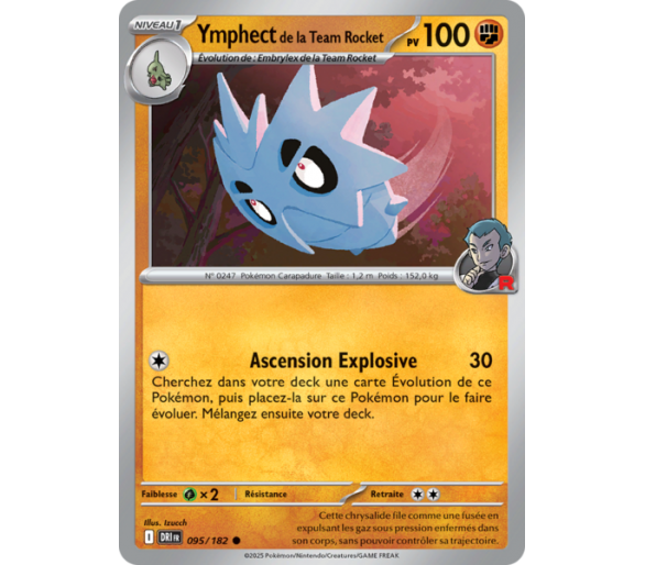 Ymphect de la Team Rocket Pv 100 95/182 – Carte Commune – Écarlate et Violet Rivalités Destinées