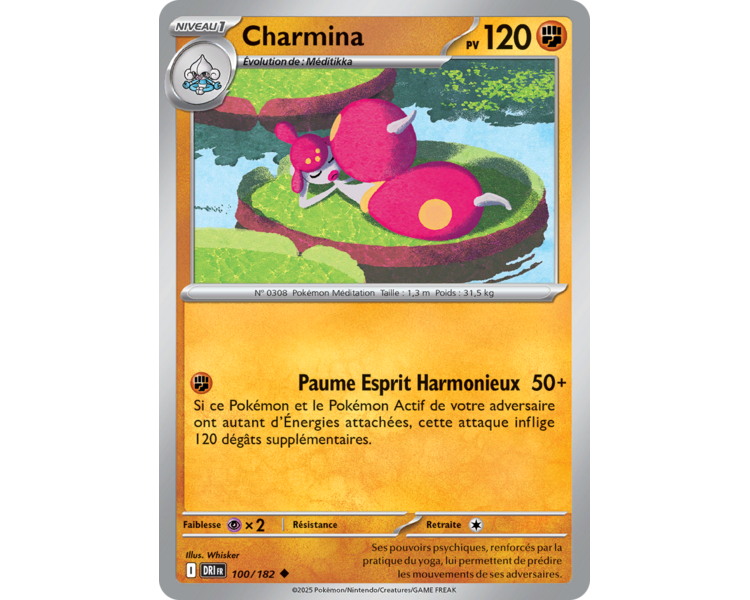 Charmina Pv 120 100/182 - Carte Peu Commune - Écarlate et Violet Rivalités Destinées Charmina Pv 120 100/182 - Carte Peu Commune - Écarlate et Violet Rivalités Destinées