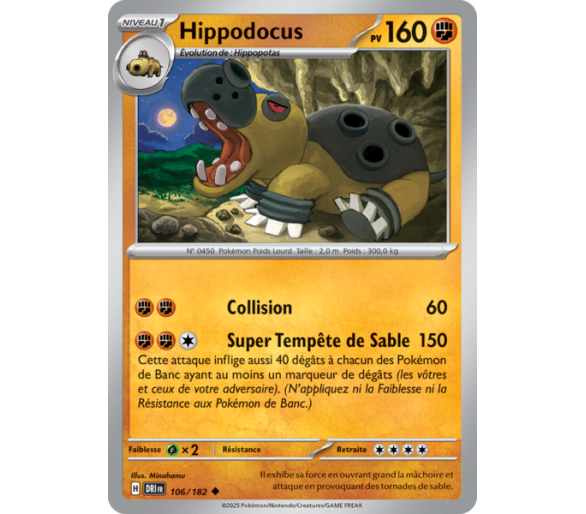 Hippodocus Pv 160 106/182 - Carte Peu Commune Reverse - Écarlate et Violet Rivalités Destinées