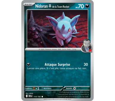 Nidoran♀ de la Team Rocket Pv 70 114/182 – Carte Commune – Écarlate et Violet Rivalités Destinées
