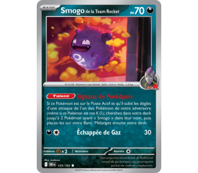 Smogo de la Team Rocket Pv 70 125/182 – Carte Commune – Écarlate et Violet Rivalités Destinées