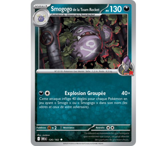 Grotadmorv de la Team Rocket Pv 150 124/182 - Carte Peu Commune - Écarlate et Violet Rivalités Destinées