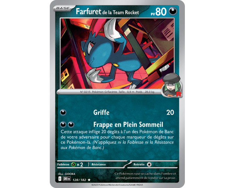 Farfuret de la Team Rocket Pv 80 128/182 - Carte Rare Reverse - Écarlate et Violet Rivalités Destinées Farfuret de la Team Rocket Pv 80 128/182 - Carte Rare Reverse - Écarlate et Violet Rivalités Destinées