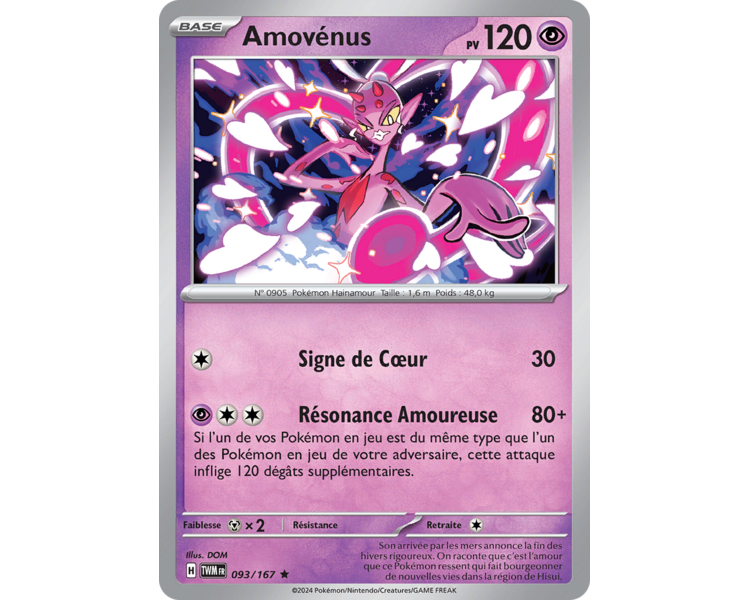 Amovénus Pv 120 093/167- Carte Rare Reverse - Écarlate et Violet Mascarade Crépusculaire Amovénus Pv 120 093/167- Carte Rare Reverse - Écarlate et Violet Mascarade Crépusculaire
