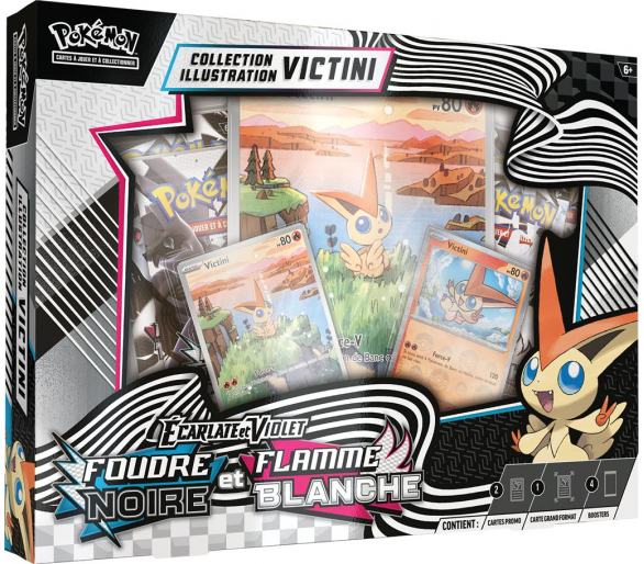 Coffret IR Pokémon – 4 Boosters Foudre Noire & Flamme Blanche