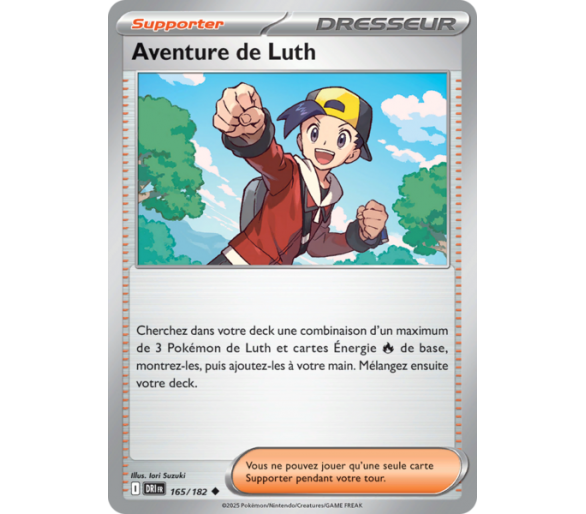 Dresseur Aventure de Luth 165/182 – Carte Peu Commune Reverse – Écarlate et Violet Rivalités Destinées