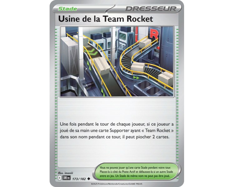 Stade Usine de la Team Rocket 173/182 – Carte Peu Commune – Écarlate et Violet Rivalités Destinées Stade Usine de la Team Rocket 173/182 – Carte Peu Commune – Écarlate et Violet Rivalités Destinées