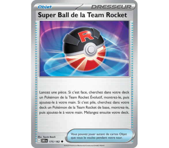 Objet Super Ball de la Team Rocket 175/182 - Carte Peu Commune Reverse - Écarlate et Violet Rivalités Destinées