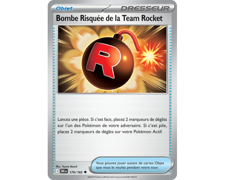Objet Bombe Risquée de la Team Rocket 179/182 - Carte Peu Commune - Écarlate et Violet Rivalités Destinées Objet Bombe Risquée de la Team Rocket 179/182 - Carte Peu Commune - Écarlate et Violet Rivalités Destinées