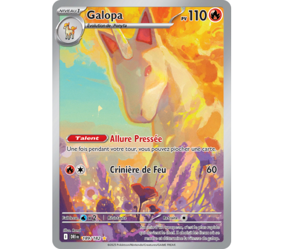 Galopa Pv 110 189/182 - Carte Illustration Rare - Écarlate et Violet Rivalités Destinées