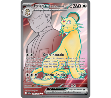 Persian-ex de la Team Rocket Pv 260 219/182 - Carte Ultra Rare - Écarlate et Violet Rivalités Destinées