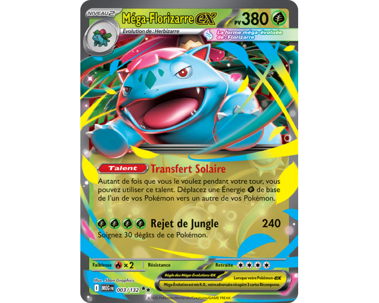 Méga-Florizarre-ex Pv 380 003/132 - Carte Double Rare - Méga-Évolution