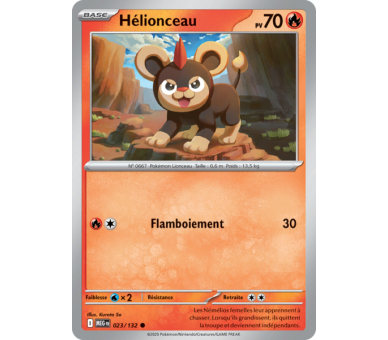 Hélionceau Pv 70 023/132 - Carte Commune Reverse - Méga-Évolution